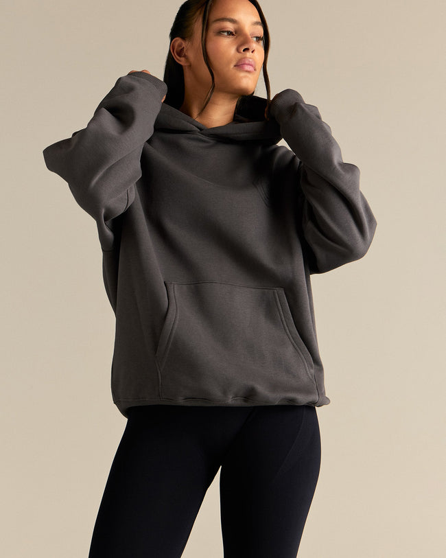 Comfort Oversized Health Club Graphic Hoodie | Graphite