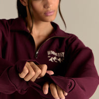 Comfort Outdoor 1/4 Zip Graphic Sweat | Merlot