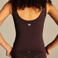 Essential Built-In Bra Scoop Back Tank | Cafe Noir