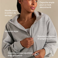 Comfort Lightweight Draw Hem Hoodie | Grey Marl