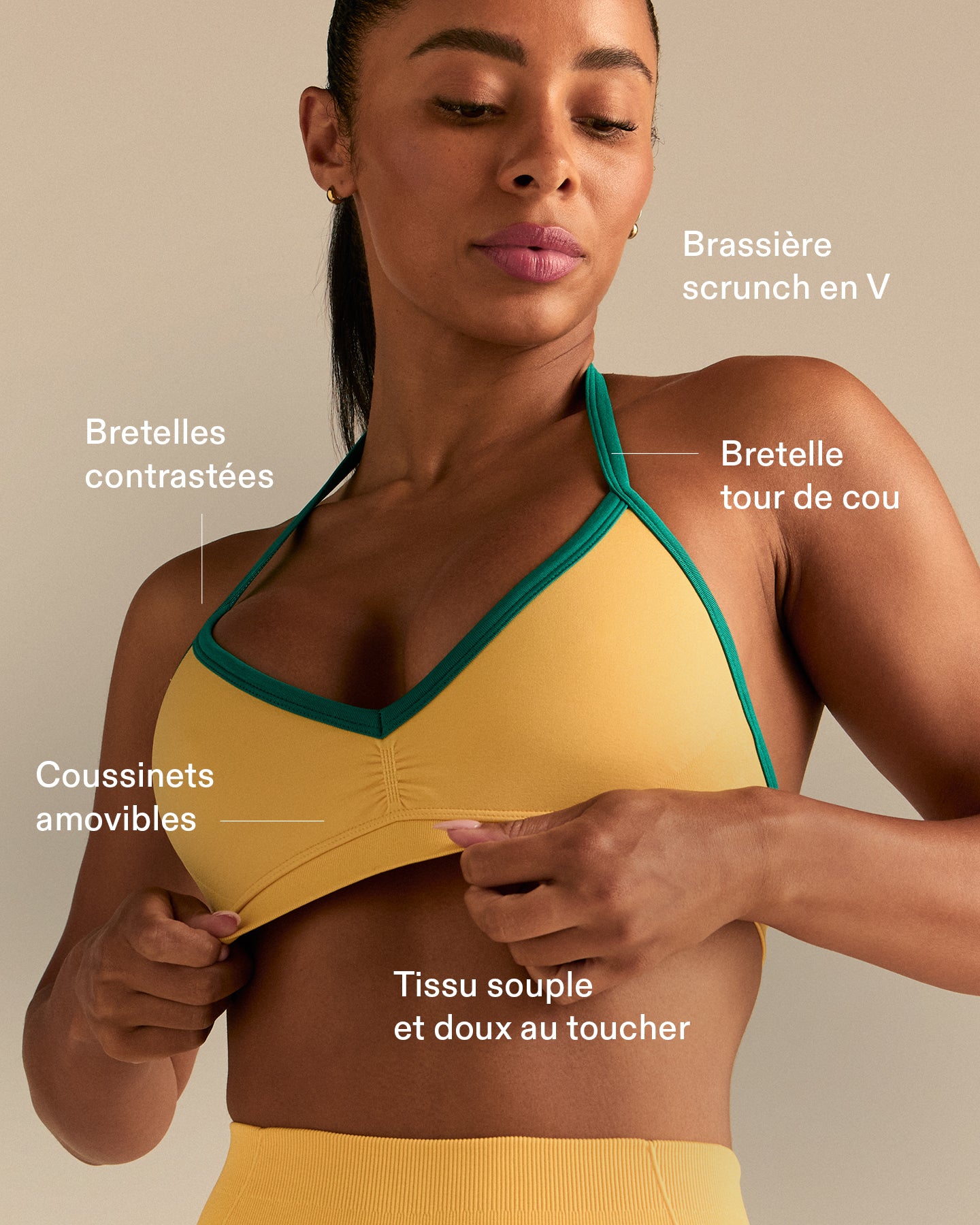 Define 2.0 Seamless Scrunch V-Neck Bra | Mango