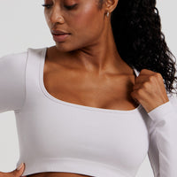 Define 2.0 Seamless Long Sleeve Built-In Bra Top | Steel Grey