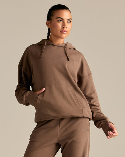 Comfort Oversized Hook Up Hoodie | Milk Chocolate