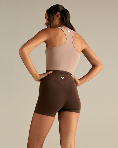 Essential Crop Tank Top | Mauve Taupe
