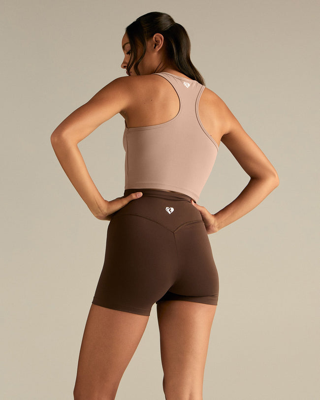 Essential Crop Tank Top | Mauve Taupe