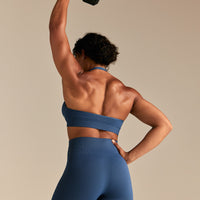 Power Seamless Halter Neck Bra | Blueberry