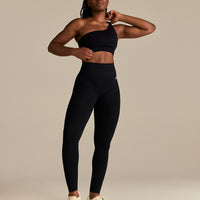 Power Seamless One Shoulder Bra | Black