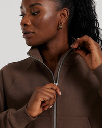 Comfort Light Full Zip Sweat | Cocoa