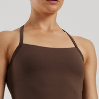 Essential Built-In Bra Midi Tank | Cocoa