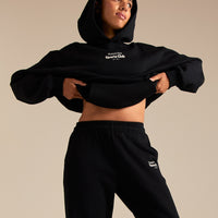 Comfort Oversized Sports Club Hoodie | Black