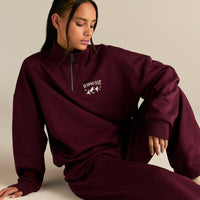 Comfort Outdoor 1/4 Zip Graphic Sweat | Merlot