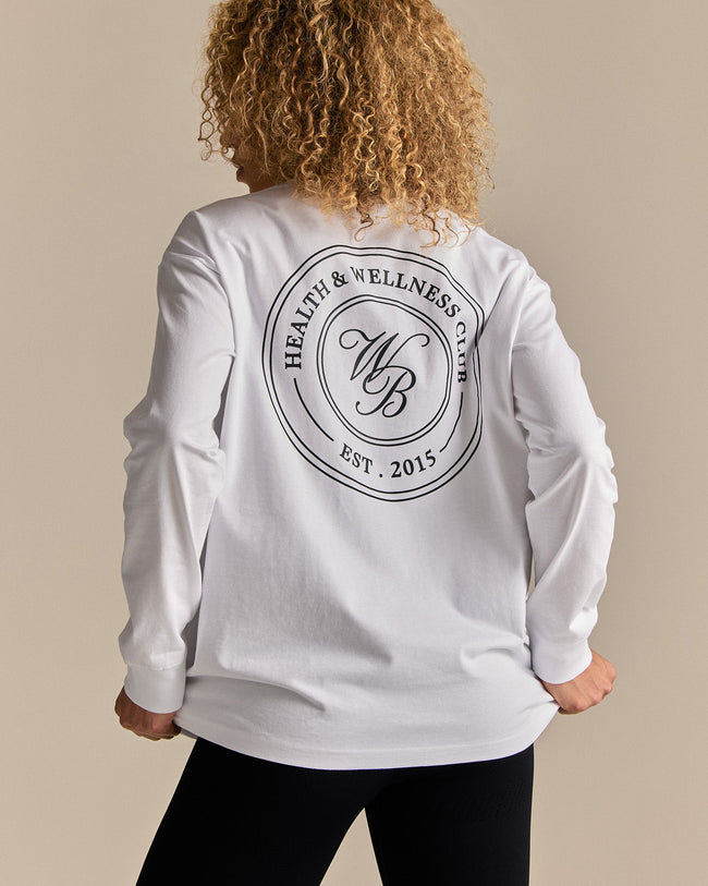Comfort WB Logo Oversized Long Sleeve T-Shirt | White