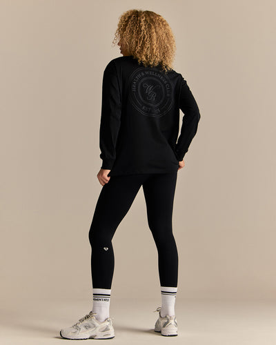 Comfort WB Logo Oversized Long Sleeve T-Shirt | Black