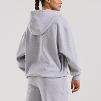 Comfort Oversized Zip-Up Hoodie | Silver Grey Marl