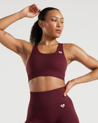 Power Seamless Sports Bra | Dark Cherry