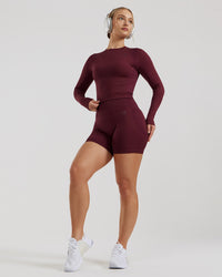 Motion Seamless Long Sleeve Midi Top | Dark Cherry