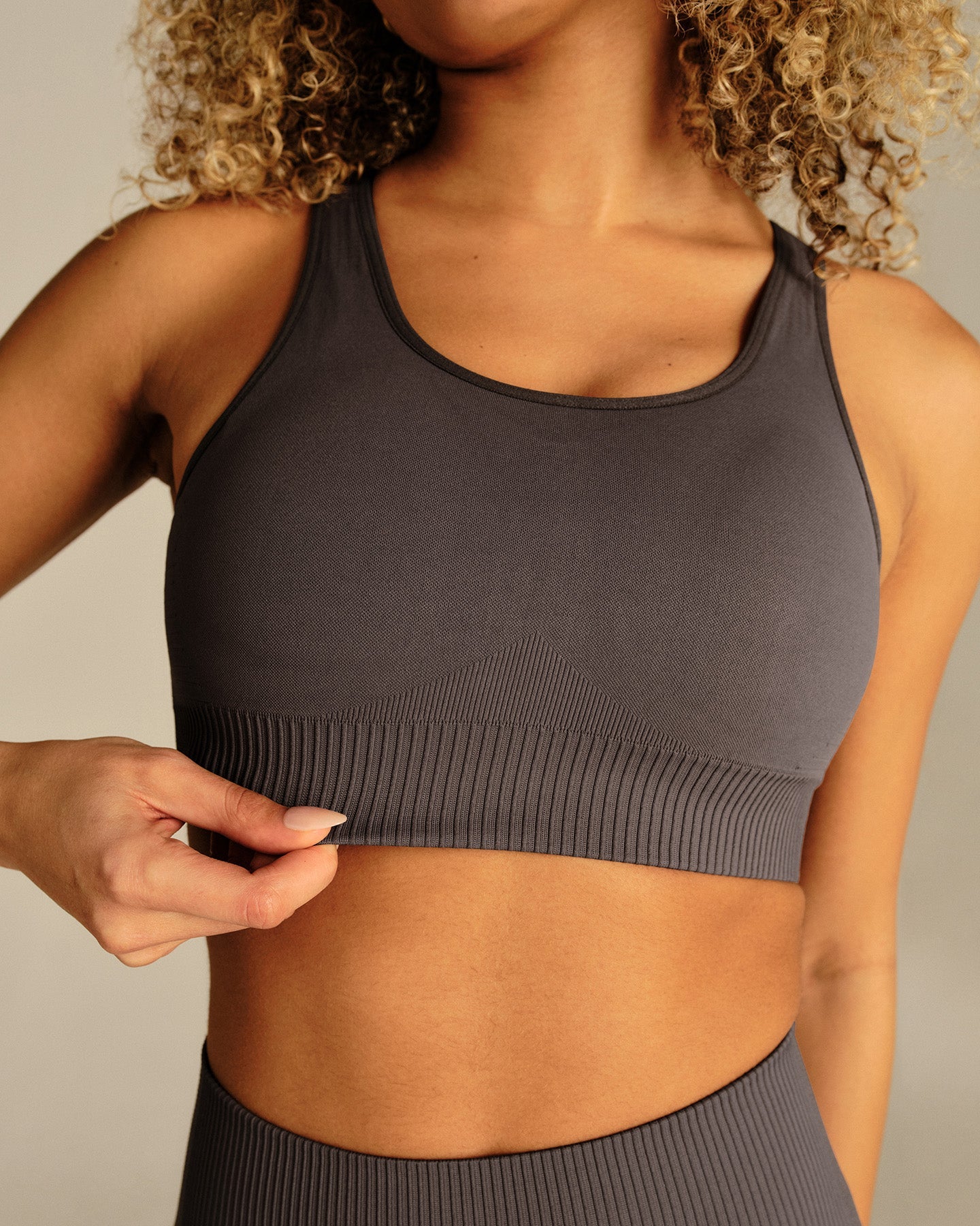 Power Adjustable Sports Bra | Slate Grey