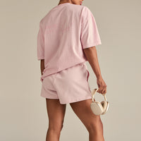 Comfort Summer Sweat Squad Graphic T-Shirt | Vintage Ballet Pink