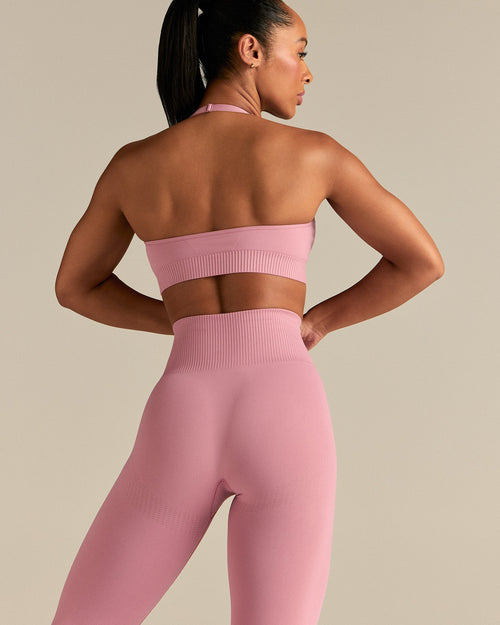 Power Seamless Halter Neck Bra | Blush Pink