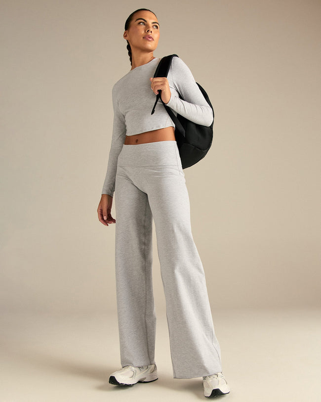 Cotton Contour Long Sleeve T-Shirt | Grey Marl