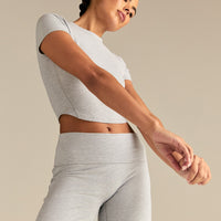 Cotton Contour Short Sleeve T-Shirt | Grey Marl