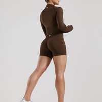 Define 2.0 Seamless Full Zip Midi Jacket | Cocoa