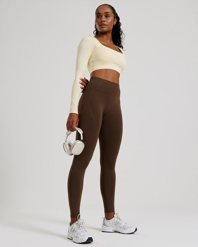Define 2.0 Seamless Long Sleeve Built-In Bra Top | Vanilla