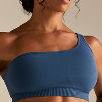 Power Seamless One Shoulder Bra | Blueberry