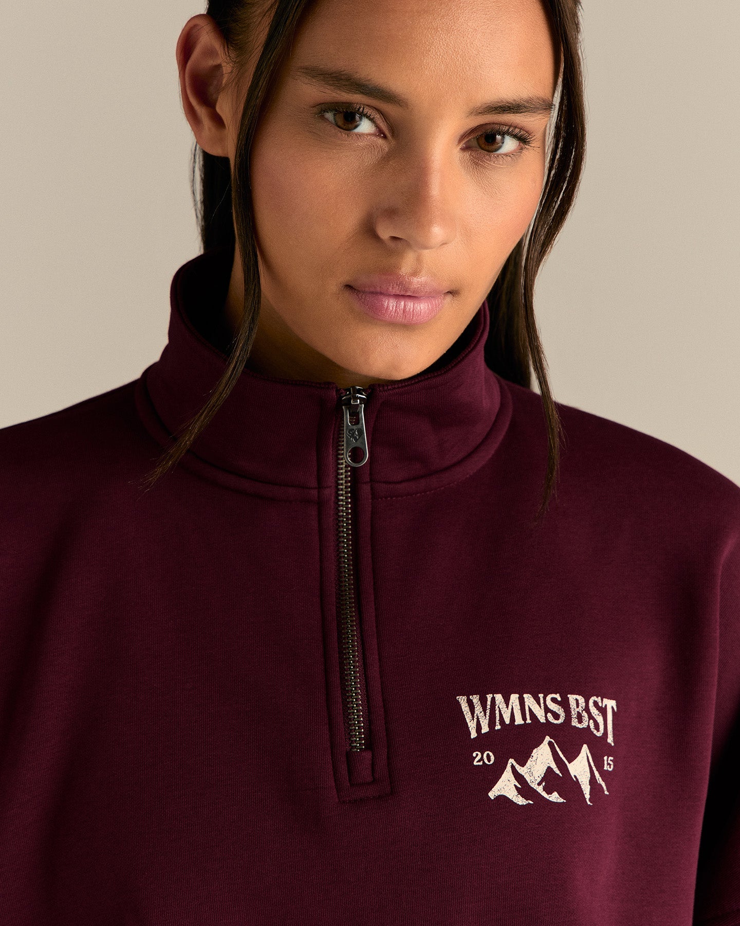 Comfort Outdoor 1/4 Zip Graphic Sweat | Merlot