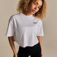 Comfort WB Logo Oversized Cropped T-Shirt | White