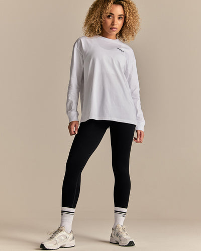 Comfort WB Logo Oversized Long Sleeve T-Shirt | White