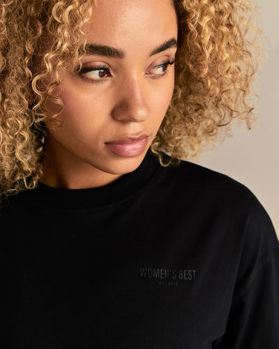 Comfort WB Logo Oversized Long Sleeve T-Shirt | Black