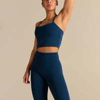Essential Built-In Bra Crop Tank Top | True Navy