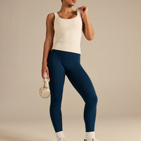 Essential Built-In Bra Scoop Back Tank | Coconut White