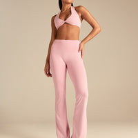 Essential Twist Front Halter Bra | Sweet Pink