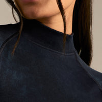 Power Seamless Mock Neck Long Sleeve Top | Washed Black