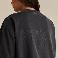 Comfort Summer Sweat Squad Graphic T-Shirt | Vintage Black