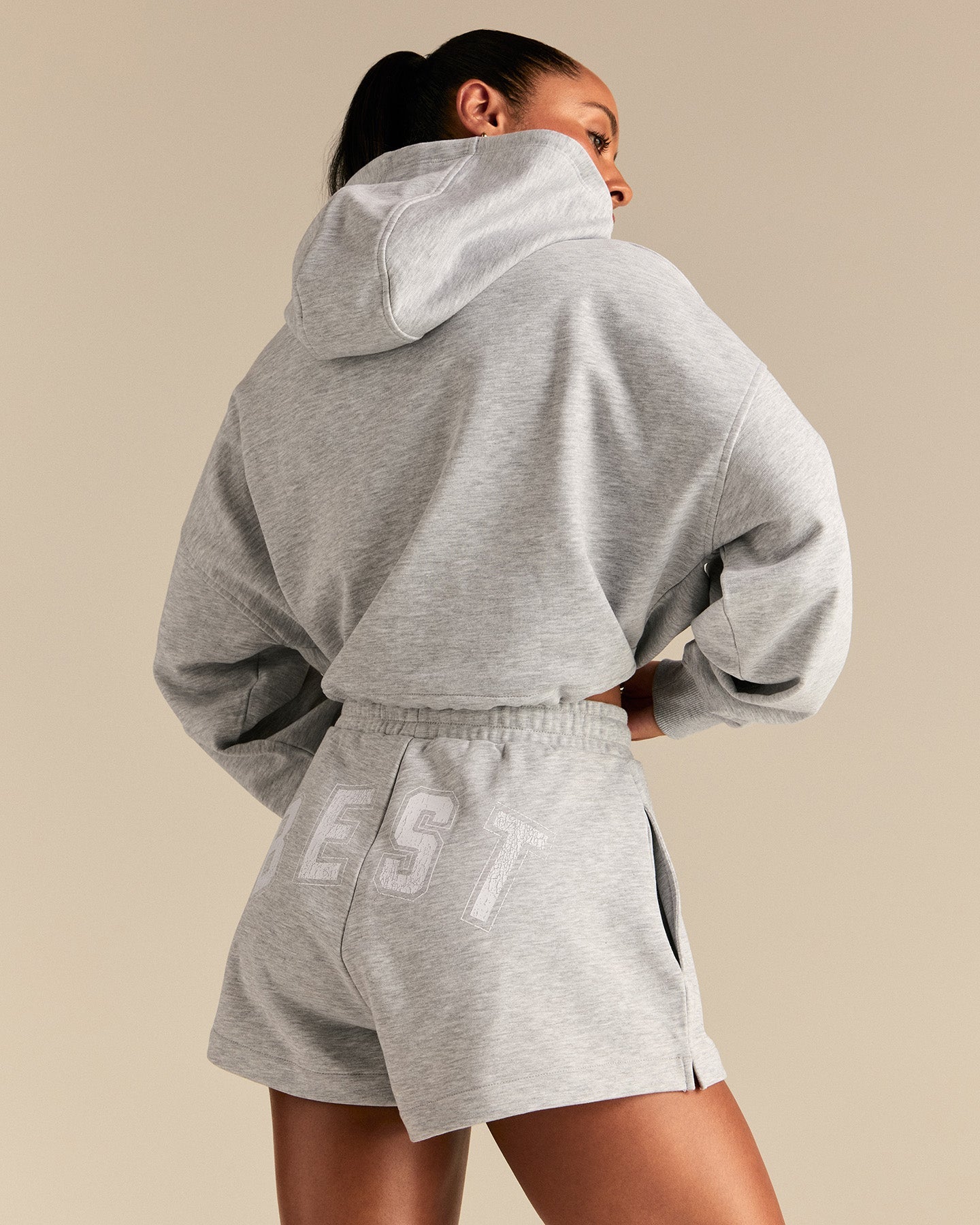 Comfort Lightweight Draw Hem Hoodie | Grey Marl