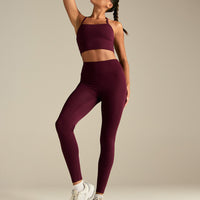 Essential Built-In Bra Crop Tank Top | Merlot