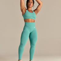 Power Seamless Adjustable Sports Bra | Marine Green
