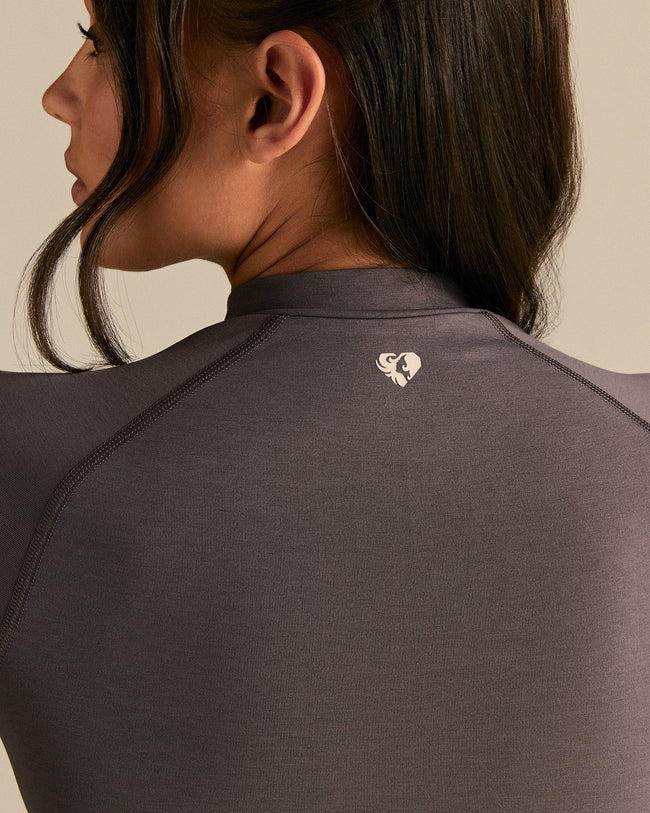 Define 2.0 Seamless Full Zip Midi Jacket | Slate Grey