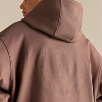 Comfort Oversized Health Club Graphic Hoodie | Mocha