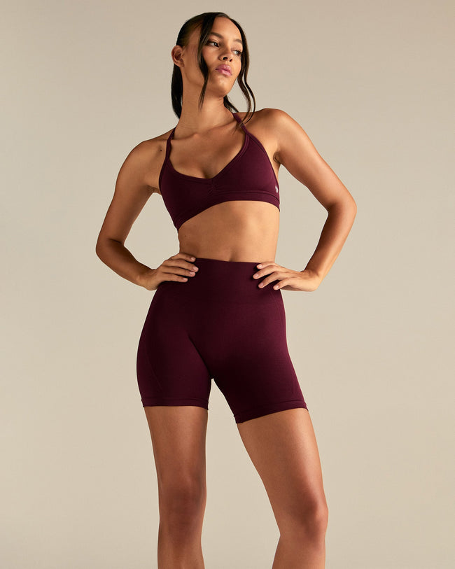 Define 2.0 Seamless Scrunch V-Neck Bra | Merlot