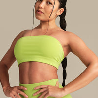 Essential Twist Back Bandeau Bra | Lime Punch