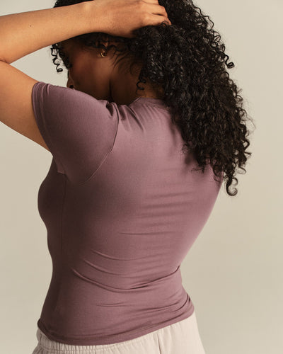 Smooth Contour Midi Short Sleeve T-Shirt | Deep Mocha