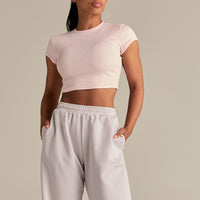 Comfort Graphic Ribbed Baby T-Shirt | Ballet Pink