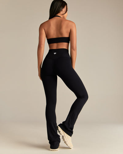 Essential Twist Front Halter Bra | Black