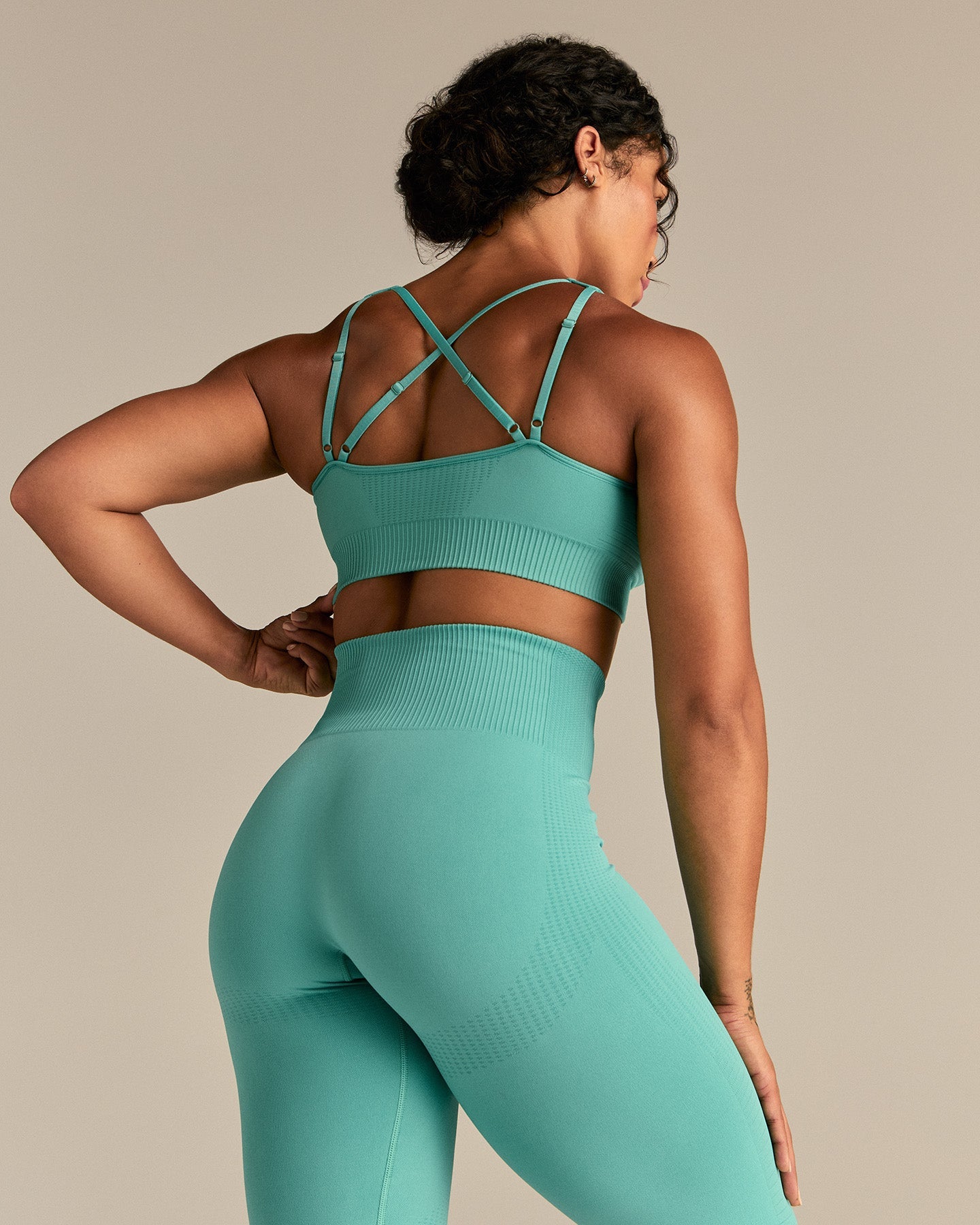 Power Seamless Adjustable Sports Bra | Marine Green