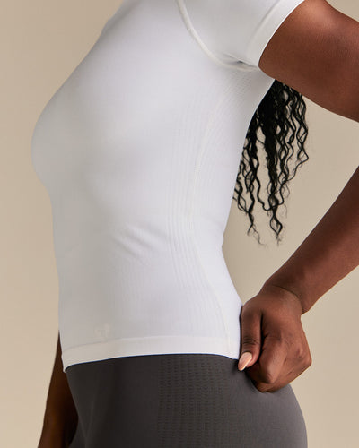 Power Seamless Short Sleeve Top | White