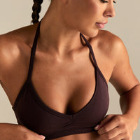 Define 2.0 Seamless Scrunch V-Neck Bra | Cafe Noir